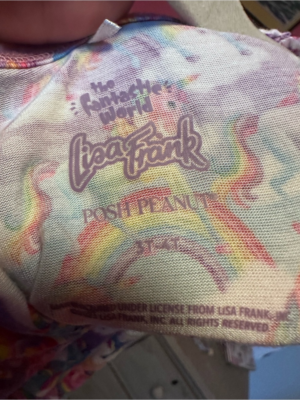 Posh Peanut & Lisa Frank Girls Rainbow Unicorn Tank Top - Pink Multicolor - Picture 2 of 3